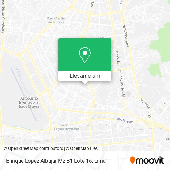 Mapa de Enrique Lopez Albujar Mz   B1 Lote 16