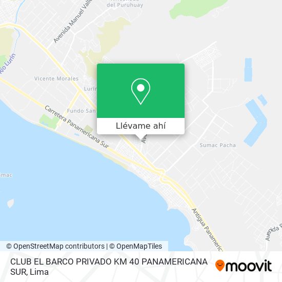 Mapa de CLUB  EL BARCO  PRIVADO KM 40 PANAMERICANA SUR