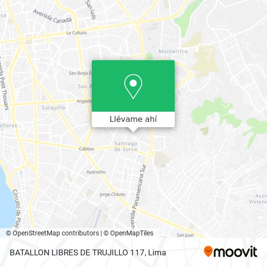 Mapa de BATALLON LIBRES DE TRUJILLO 117