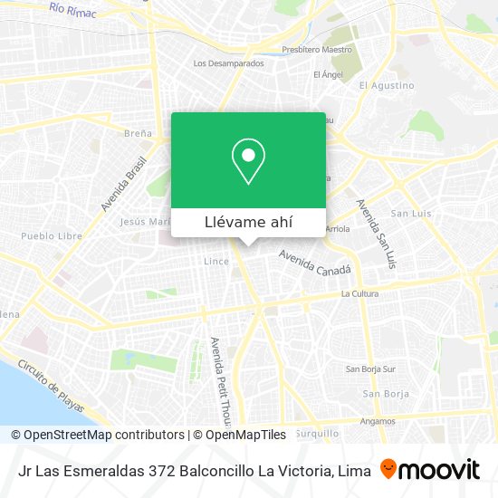 Mapa de Jr  Las Esmeraldas 372 Balconcillo  La Victoria