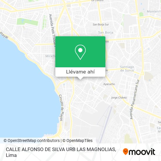 Mapa de CALLE ALFONSO DE SILVA  URB  LAS MAGNOLIAS