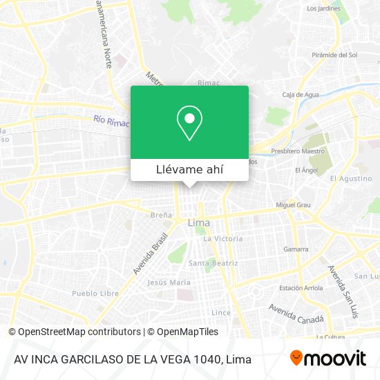 Mapa de AV  INCA GARCILASO DE LA VEGA 1040