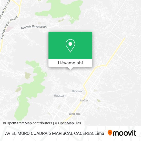 Mapa de AV  EL MURO CUADRA 5   MARISCAL CACERES