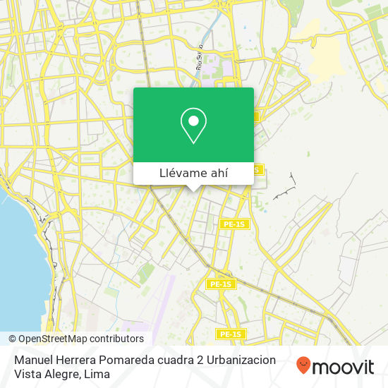 Mapa de Manuel Herrera Pomareda cuadra 2  Urbanizacion Vista Alegre