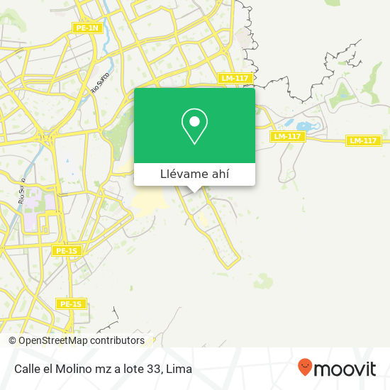 Mapa de Calle el Molino mz a  lote 33