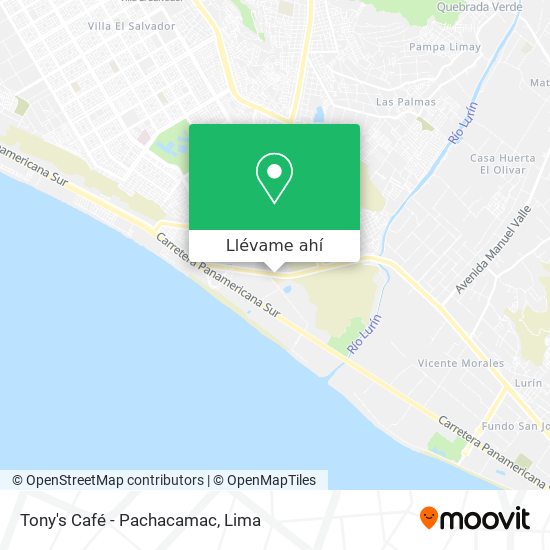 Mapa de Tony's Café - Pachacamac