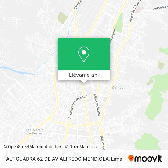 Mapa de ALT   CUADRA 62 DE AV   ALFREDO MENDIOLA