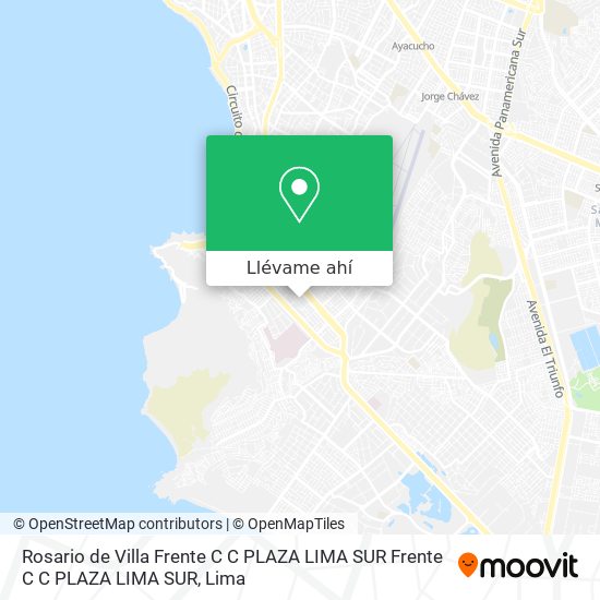Mapa de Rosario de Villa  Frente C C  PLAZA LIMA SUR Frente C C  PLAZA LIMA SUR