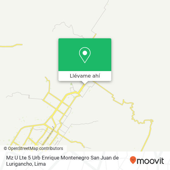 Mapa de Mz U Lte 5  Urb  Enrique Montenegro  San Juan de Lurigancho