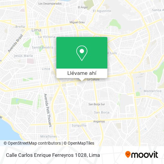 Mapa de Calle Carlos Enrique Ferreyros 1028