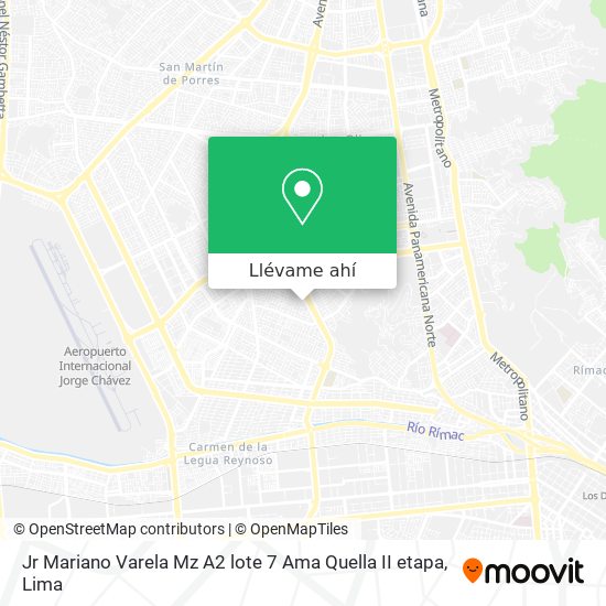 Mapa de Jr Mariano Varela Mz A2 lote 7 Ama Quella II etapa