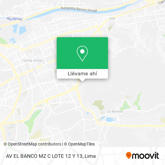 Mapa de AV EL BANCO MZ C LOTE 12 Y 13