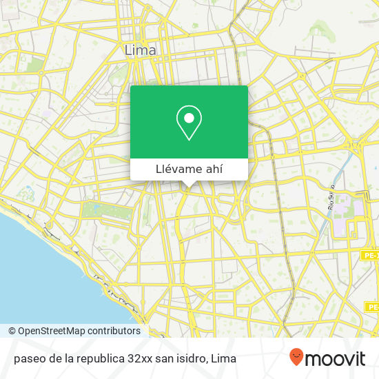 Mapa de paseo de la republica 32xx san isidro