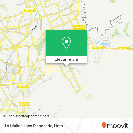 Mapa de La Molina zona Rinconada