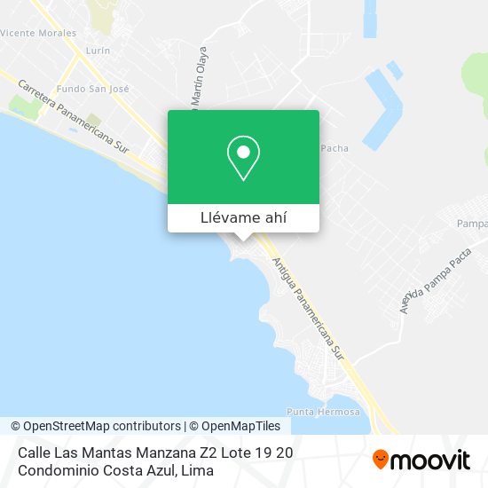 Mapa de Calle Las Mantas Manzana Z2 Lote 19 20 Condominio Costa Azul