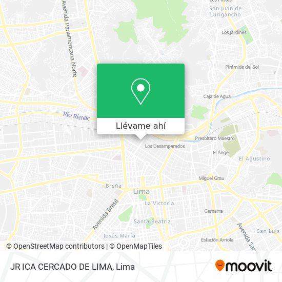 Mapa de JR  ICA  CERCADO DE LIMA