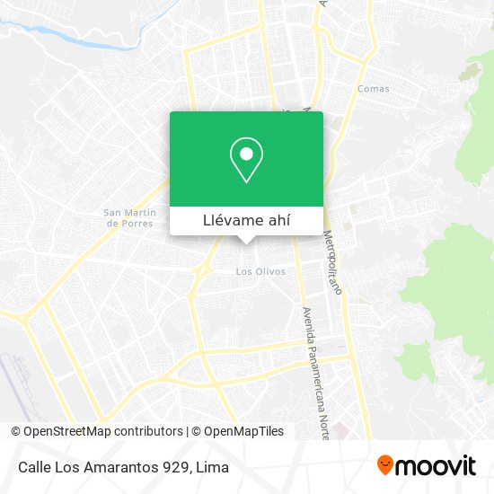 Mapa de Calle Los Amarantos 929