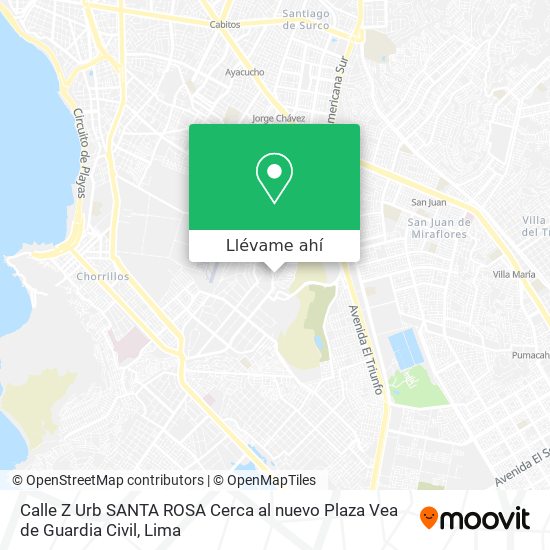 Mapa de Calle Z Urb  SANTA ROSA   Cerca al nuevo Plaza Vea de Guardia Civil