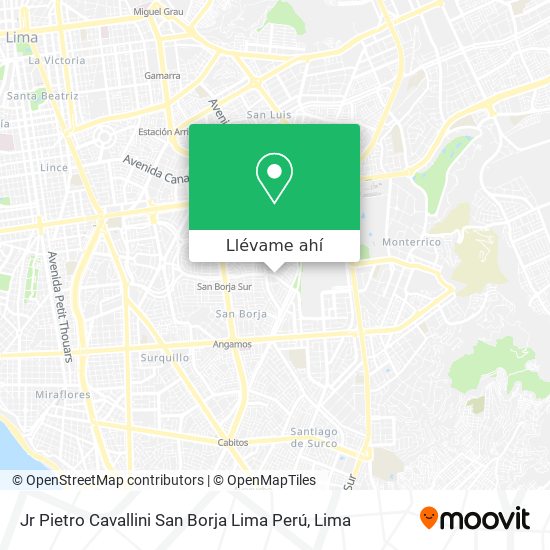 Mapa de Jr  Pietro Cavallini  San Borja  Lima  Perú