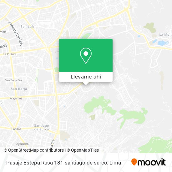 Mapa de Pasaje Estepa Rusa 181  santiago de surco