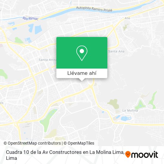 Mapa de Cuadra 10 de la Av  Constructores en La Molina  Lima