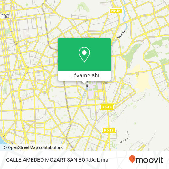 Mapa de CALLE AMEDEO MOZART  SAN BORJA