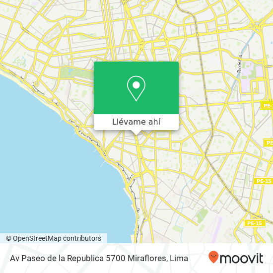 Mapa de Av  Paseo de la Republica 5700  Miraflores
