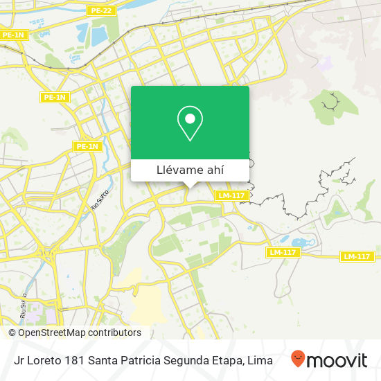 Mapa de Jr Loreto 181 Santa Patricia Segunda Etapa