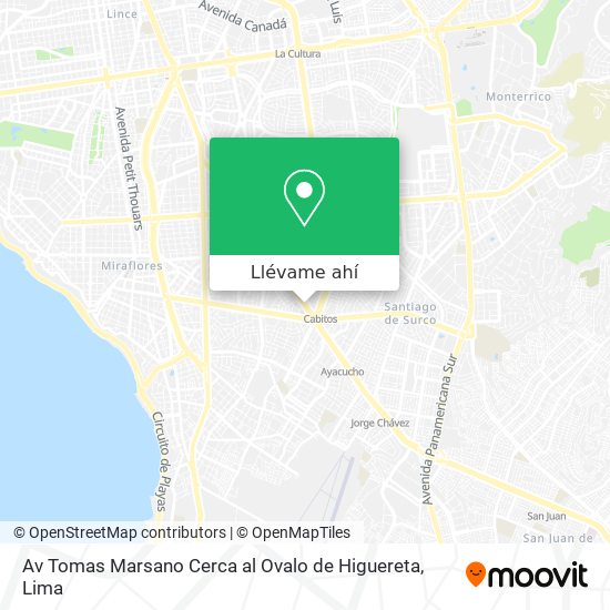 Mapa de Av  Tomas Marsano   Cerca al Ovalo de Higuereta