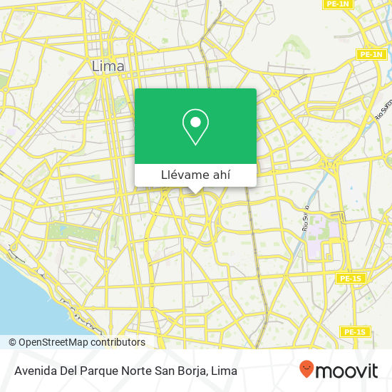 Mapa de Avenida Del Parque Norte  San Borja