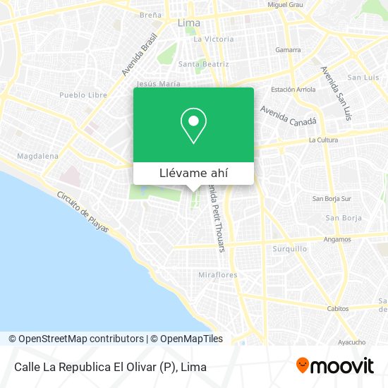 Mapa de Calle La Republica  El Olivar (P)