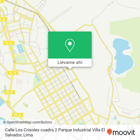 Mapa de Calle Los Crisoles cuadra 2  Parque Industrial Villa El Salvador
