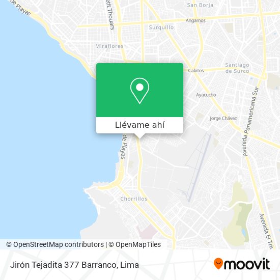 Mapa de Jirón Tejadita  377  Barranco
