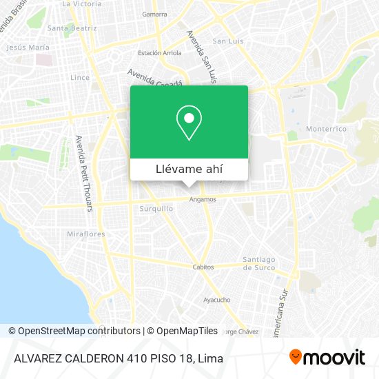 Mapa de ALVAREZ CALDERON 410 PISO 18