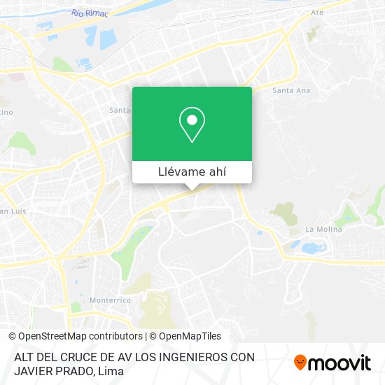 Mapa de ALT  DEL CRUCE DE AV  LOS INGENIEROS CON JAVIER PRADO