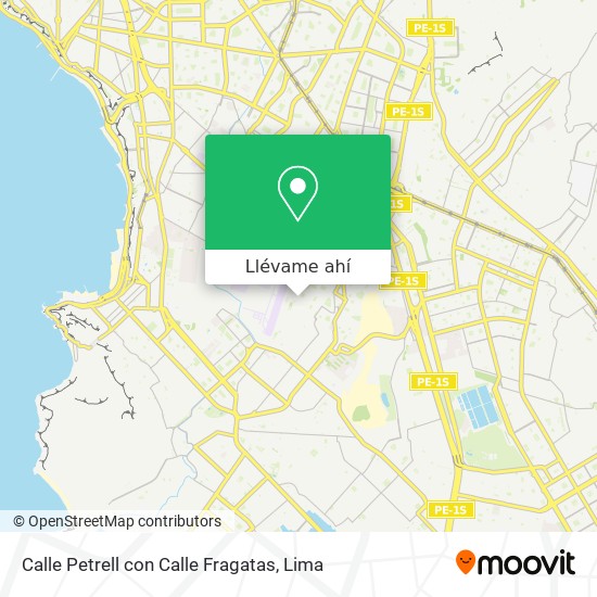 Mapa de Calle Petrell con Calle Fragatas