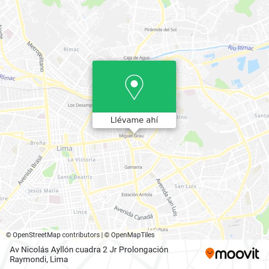 Mapa de Av  Nicolás Ayllón cuadra 2   Jr  Prolongación Raymondi