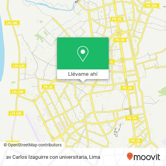 Mapa de av  Carlos Izaguirre con universitaria