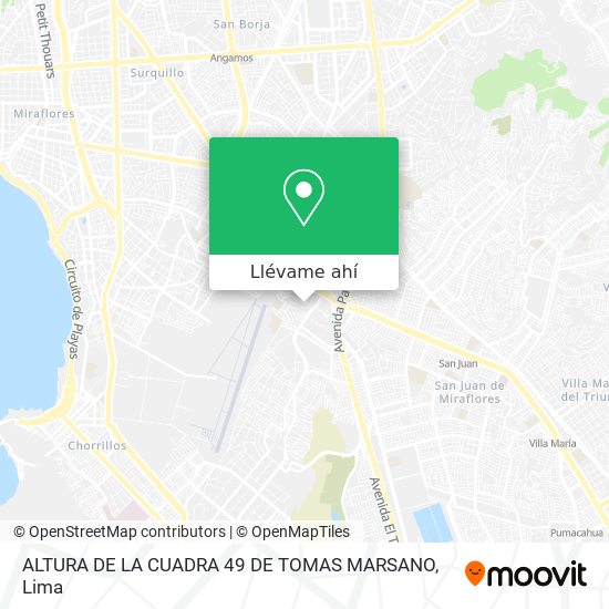 Mapa de ALTURA DE LA CUADRA 49 DE TOMAS MARSANO