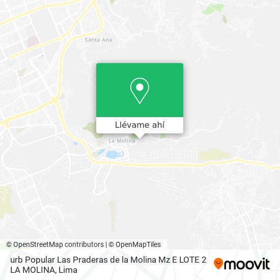 Mapa de urb Popular Las Praderas de la Molina Mz E  LOTE 2  LA MOLINA