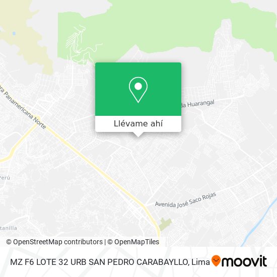 Mapa de MZ F6 LOTE 32 URB SAN PEDRO CARABAYLLO