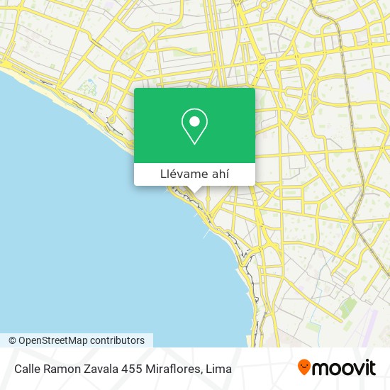 Mapa de Calle Ramon Zavala 455  Miraflores
