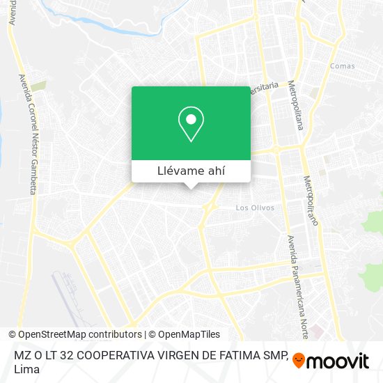 Mapa de MZ O LT 32 COOPERATIVA VIRGEN DE FATIMA SMP