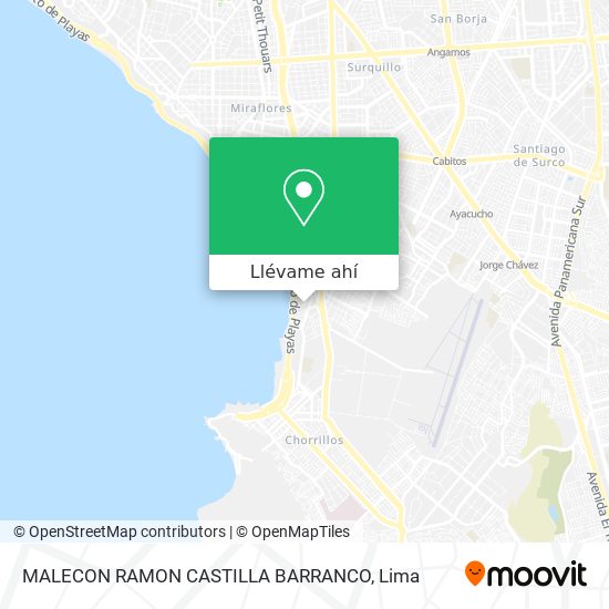 Mapa de MALECON RAMON CASTILLA   BARRANCO