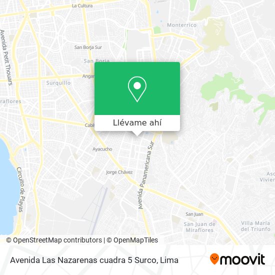Mapa de Avenida Las Nazarenas cuadra 5   Surco