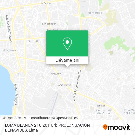 Mapa de LOMA BLANCA 210   201 Urb  PROLONGACIÓN BENAVIDES