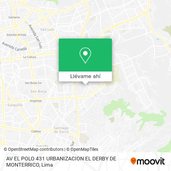 Mapa de AV  EL POLO 431 URBANIZACION EL DERBY DE MONTERRICO