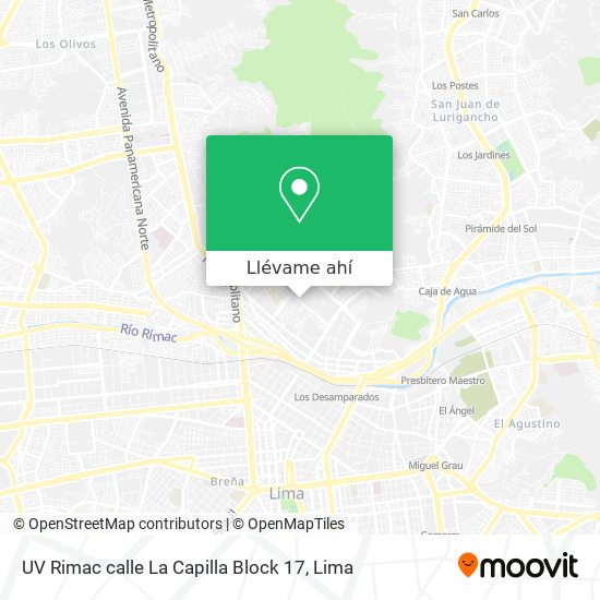 Mapa de UV Rimac  calle La Capilla  Block 17