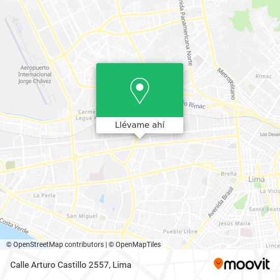 Mapa de Calle Arturo Castillo 2557