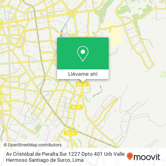 Mapa de Av  Cristóbal de Peralta Sur 1227  Dpto 401  Urb  Valle Hermoso Santiago de Surco